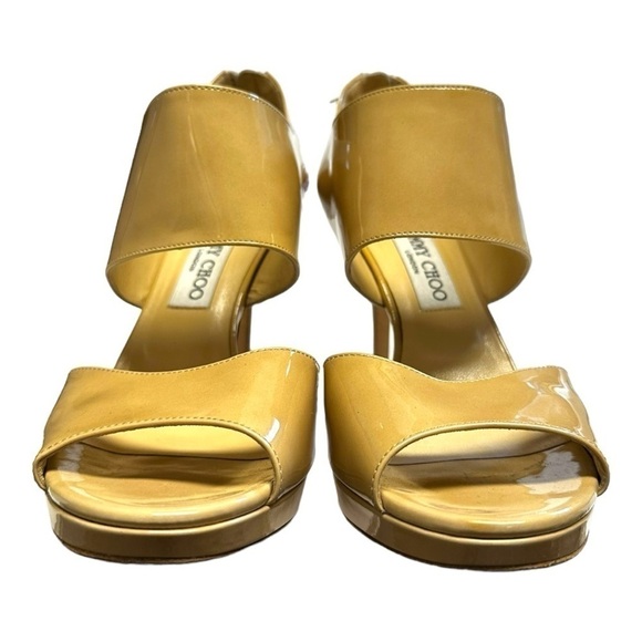 Jimmy Choo Private Nude Patent Leather Heels Sandals 39/9 fits US 8 runs small - Picture 4 of 15